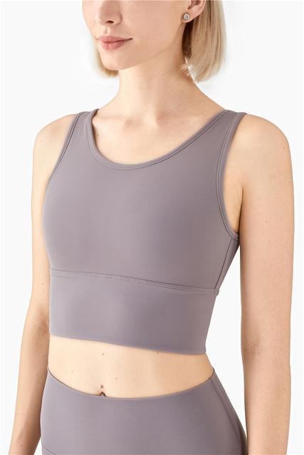 Running Sports Bra Workout Crop Tops U-Neck High Impact Bra