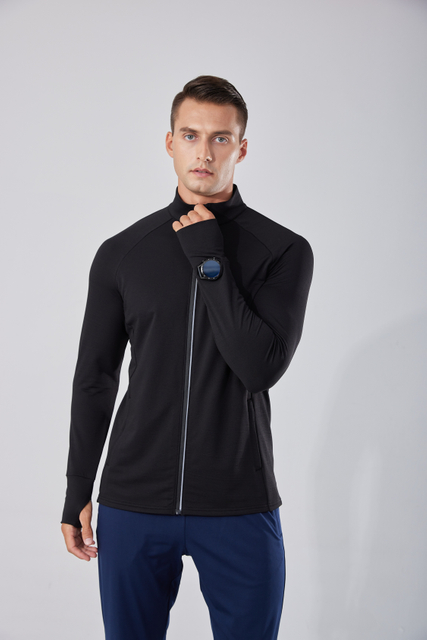 Men's Quick Dry Workout Jacket With Zip Pocket Lightweight Thumble Hole