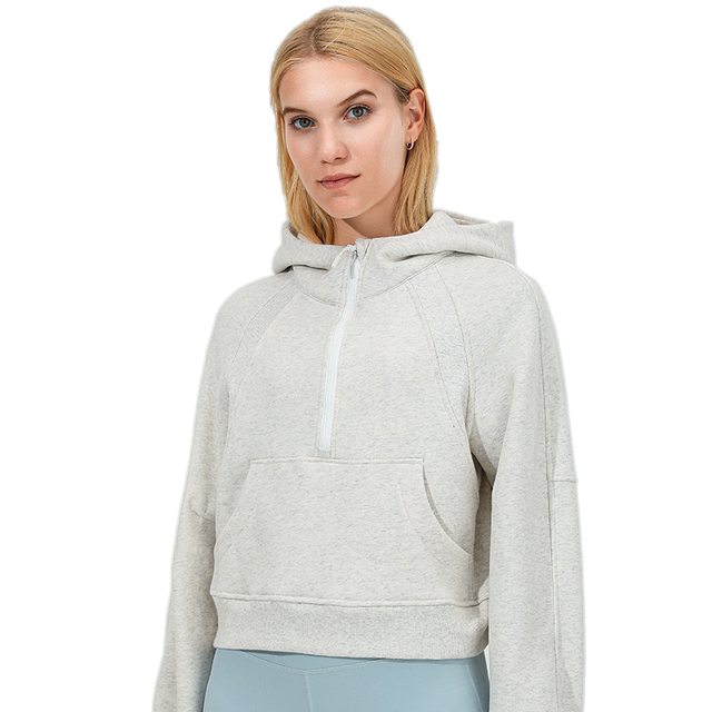 High Quality Custom Loose Zip Sweatshirt Anti-wrinkle Fleece Workout Top Sports Ladies Hoodie