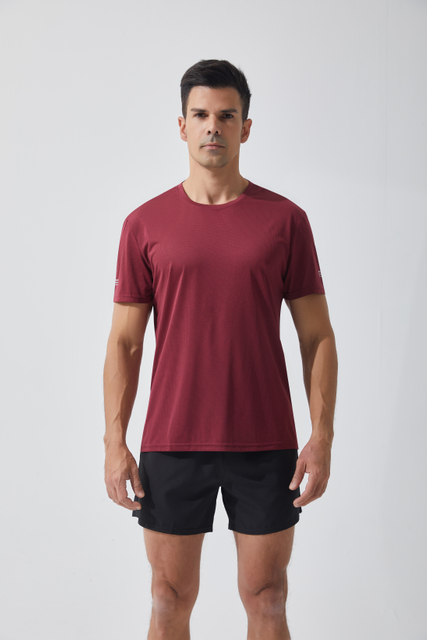 Quick Dry Sports T-Shirt Breathable Tight Fit Short Sleeve Running Fitness Stretch Fabric Top