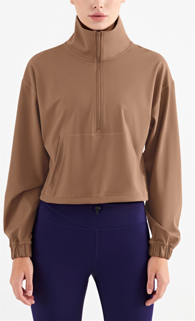 Clothing Zipper Ladies Horse Riding Jacket Equestrian Women's Soft High Collar Riding Top with Front Pocket