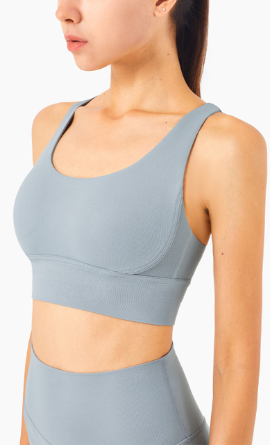 Solid Fitness Cross Back Sports Underwear Yoga Vest Women