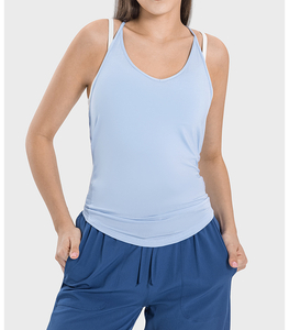 Women's New Quick-Drying Sports Vest Light And Soft with Beauty Back Swing Yoga Top Solid Pattern for Adults