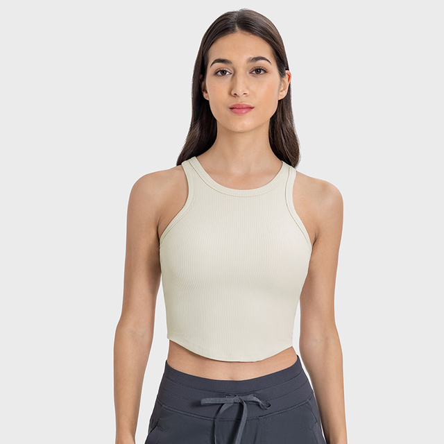 Woman's Anti-Bacterial Sweat-Wicking White Sleeveless Woman Fitness Sports Yoga Tank Top Tops
