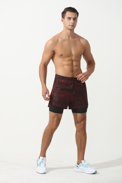 Men's Gym Wear Shorts Men Underwear Sweatpants Double Layer Quick-drying Sports Shorts